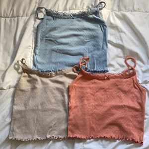 COPY - *BUNDLE* 3 Pointelle Cami’s With Lace